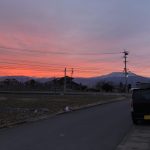 真っ赤な夕焼け